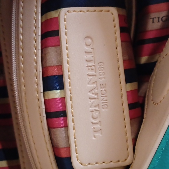 Tignanello Teal & Tan Leather Shoulder Bag - Picture 11 of 11